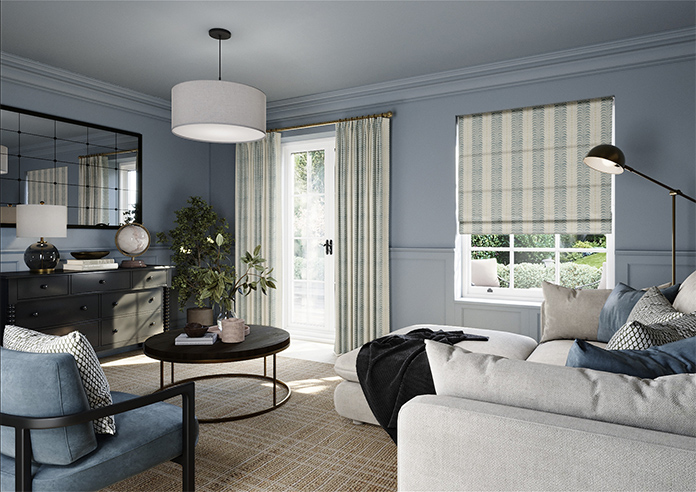 Land & Shore Fintra Stripe, Teal - Roman Blind - Image 6